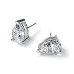 14K White Gold 6 ct Certified Lab-Created Diamond VS+ F+, Pear-Cut 3-Prong Stud Earrings