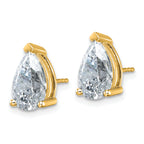 14K Yellow Gold 6 ct Certified Lab-Created Diamond VS/SI+ G+, Pear-Cut 3-Prong Stud Earrings