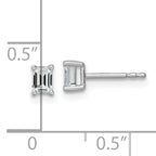 14K White Gold 1/2 ct Lab-Created Diamond VS+ F+, Octagon / Emerald-Cut 4-Prong Stud Earrings