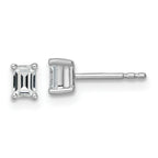 14K White Gold 1/2 ct Lab-Created Diamond VS/SI+ G+, Octagon / Emerald-Cut 4-Prong Stud Earrings