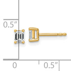 14K Yellow Gold 1/2 ct Certified Lab-Created Diamond VS/SI+ G+, Octagon / Emerald-Cut 4-Prong Stud Earrings
