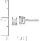 14K White Gold 5/8 ct Lab-Created Diamond VS/SI+ G+, Octagon / Emerald-Cut 4-Prong Stud Earrings