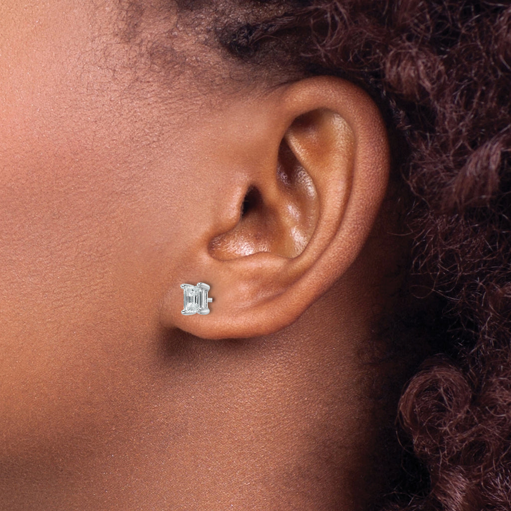 14kw 4.95x3.45mm Emerald Earring Mounting (No Stone Included)s