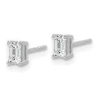 14K White Gold 3/4 ct Lab-Created Diamond VS/SI+ G+, Octagon / Emerald-Cut 4-Prong Stud Earrings