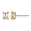 14K Yellow Gold 3/4 ct Lab-Grown Diamond Emerald Stud Earrings