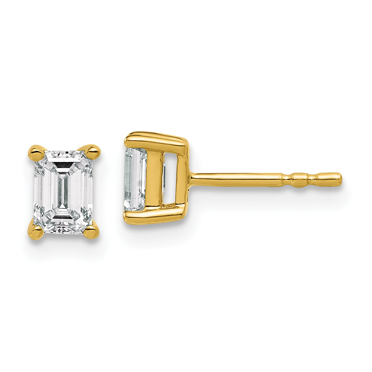 14K Yellow Gold Round Earring Mounting, No Stone Included