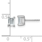 14K White Gold 1 ct Certified Lab-Created Diamond VS/SI+ G+, Octagon / Emerald-Cut 4-Prong Stud Earrings