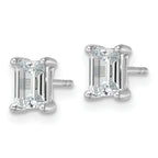 14K White Gold 1 1/2 ct Certified Lab-Created Diamond VS/SI+ G+, Octagon / Emerald-Cut 4-Prong Stud Earrings