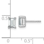 14K White Gold 1 1/2 ct Certified Lab-Created Diamond VS/SI+ G+, Octagon / Emerald-Cut 4-Prong Stud Earrings