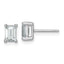 14K White Gold 1 1/2 ct Certified Lab-Created Diamond VS+ F+, Octagon / Emerald-Cut 4-Prong Stud Earrings