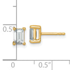 14K Yellow Gold 1 1/2 ct Lab-Created Diamond VS+ F+, Octagon / Emerald-Cut 4-Prong Stud Earrings