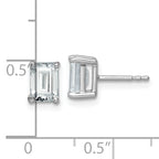 14K White Gold 2 ct Lab-Created Diamond VS/SI+ G+, Octagon / Emerald-Cut 4-Prong Stud Earrings