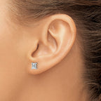14K Yellow Gold 2 ct Lab-Created Diamond VS+ F+, Octagon / Emerald-Cut 4-Prong Stud Earrings