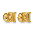 14K Yellow Gold 2 ct Certified Lab-Created Diamond VS/SI+ G+, Octagon / Emerald-Cut 4-Prong Stud Earrings