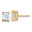14K Yellow Gold 2 ct Lab-Created Diamond VS+ F+, Octagon / Emerald-Cut 4-Prong Stud Earrings