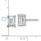 14K White Gold 3 ct Certified Lab-Created Diamond VS/SI+ G+, Octagon / Emerald-Cut 4-Prong Stud Earrings