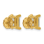 14K Yellow Gold 3 ct Certified Lab-Created Diamond VS/SI+ G+, Octagon / Emerald-Cut 4-Prong Stud Earrings