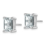 14K White Gold 4 ct Lab-Created Diamond VS+ F+, Octagon / Emerald-Cut 4-Prong Stud Earrings