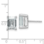 14K White Gold 4 ct Lab-Created Diamond VS/SI+ G+, Octagon / Emerald-Cut 4-Prong Stud Earrings