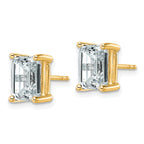 14K Yellow Gold 4 ct Lab-Created Diamond VS/SI+ G+, Octagon / Emerald-Cut 4-Prong Stud Earrings