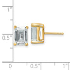 14K Yellow Gold 4 ct Certified Lab-Created Diamond VS+ F+, Octagon / Emerald-Cut 4-Prong Stud Earrings