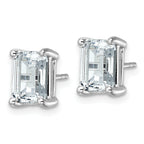 14K White Gold 5 ct Lab-Created Diamond VS/SI+ G+, Octagon / Emerald-Cut 4-Prong Stud Earrings