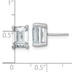 14K White Gold 5 ct Lab-Created Diamond VS/SI+ G+, Octagon / Emerald-Cut 4-Prong Stud Earrings
