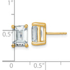 14K Yellow Gold 5 ct Certified Lab-Created Diamond VS/SI+ G+, Octagon / Emerald-Cut 4-Prong Stud Earrings