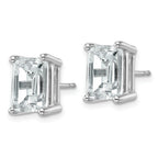 14K White Gold 6 ct Lab-Created Diamond VS/SI+ G+, Octagon / Emerald-Cut 4-Prong Stud Earrings