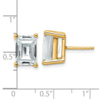 14k 6 carat Certified Lab Grown Diamond VS+ F+ Emerald Complete Four Prong Stud Earrings