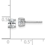 14K White Gold 1/2 ct Lab-Created Diamond VS/SI+ G+, Oval-Cut 4-Prong Stud Earrings