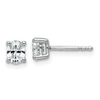14K White Gold 1/2 ct Certified Lab-Created Diamond VS+ F+, Oval-Cut 4-Prong Stud Earrings