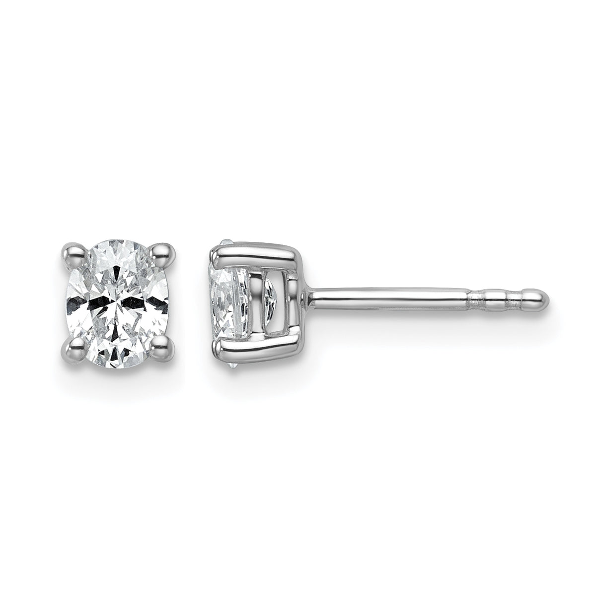 Lab-Grown Diamond Oval Studs in 14K White Gold - Sophia Jewelers