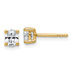 14K Yellow Gold 1/2 ct Lab-Created Diamond VS/SI+ G+, Oval-Cut 4-Prong Stud Earrings
