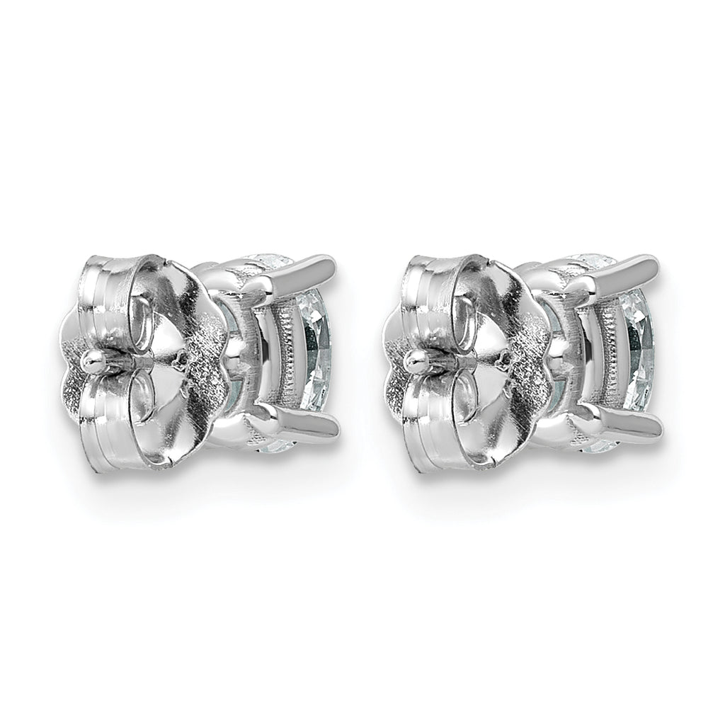 14K White Gold 5/8 ct Lab-Created Diamond VS+ F+, Oval-Cut 4-Prong Stud Earrings