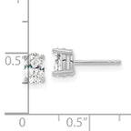 14K White Gold 5/8 ct Lab-Created Diamond VS+ F+, Oval-Cut 4-Prong Stud Earrings