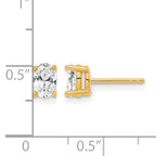 14K Yellow Gold 5/8 ct Lab-Grown Diamond Oval Stud Earrings