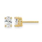 14K Yellow Gold 5/8 ct Lab-Grown Diamond Oval Stud Earrings