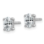 14K White Gold 3/4 ct Lab-Created Diamond VS+ F+, Oval-Cut 4-Prong Stud Earrings