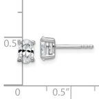 14K White Gold 3/4 ct Lab-Created Diamond VS+ F+, Oval-Cut 4-Prong Stud Earrings