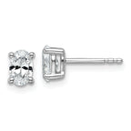 14K White Gold 3/4 ct Certified Lab-Created Diamond VS/SI+ G+, Oval-Cut 4-Prong Stud Earrings