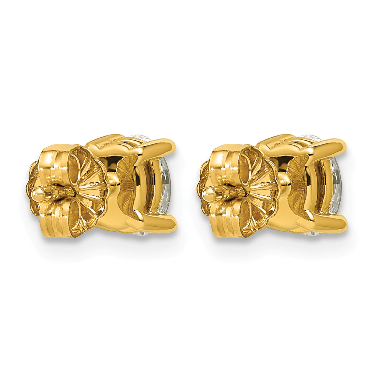 14K Yellow Gold 3/4 ct Certified Lab-Created Diamond VS/SI+ G+, Oval-Cut 4-Prong Stud Earrings
