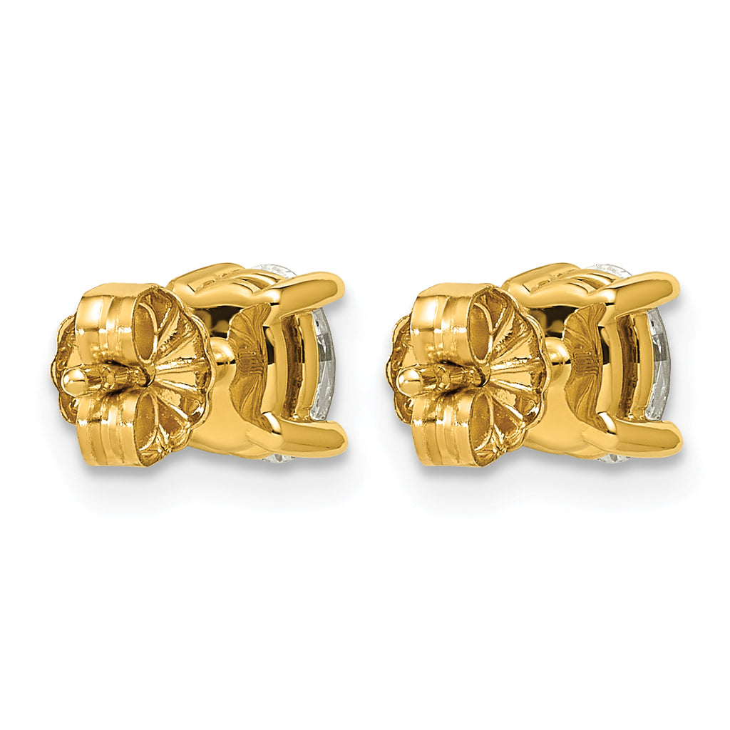 14K Yellow Gold 3/4 ct Certified Lab-Created Diamond VS+ F+, Oval-Cut 4-Prong Stud Earrings