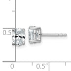 14K White Gold 1 ct Certified Lab-Created Diamond VS+ F+, Oval-Cut 4-Prong Stud Earrings