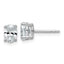 14K White Gold 1 ct Certified Lab-Created Diamond VS/SI+ G+, Oval-Cut 4-Prong Stud Earrings