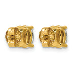 14K Yellow Gold 1 ct Certified Lab-Created Diamond VS/SI+ G+, Oval-Cut 4-Prong Stud Earrings