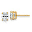 14K Yellow Gold 1 ct Certified Lab-Created Diamond VS+ F+, Oval-Cut 4-Prong Stud Earrings