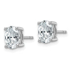 14k White Gold 1 1/2 carat Certified Lab Grown Diamond VS/SI+ G+ Complete Oval Four Prong Stud Earrings