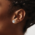 14K White Gold 1 1/2 ct Lab-Created Diamond VS/SI+ G+, Oval-Cut 4-Prong Stud Earrings
