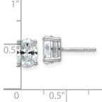 14K White Gold 1 1/2 ct Certified Lab-Created Diamond VS+ F+, Oval-Cut 4-Prong Stud Earrings